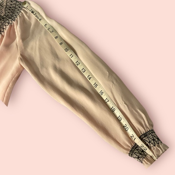 ** Tory Burch Light Pink Silk Embroidered Blouse - Picture 13 of 15